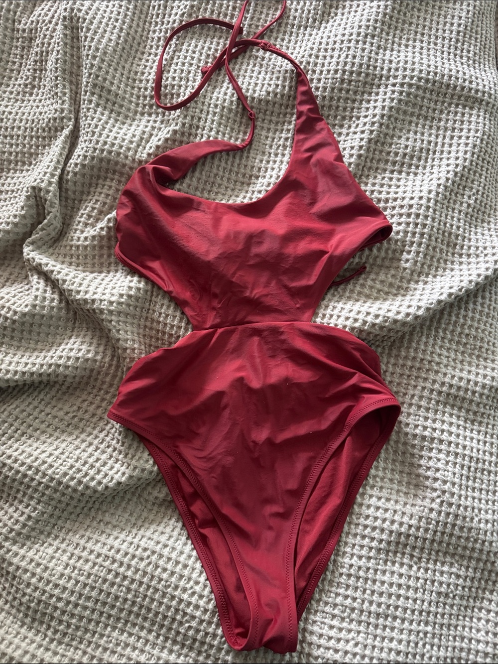 Cutout One-Piece Swimsuit in Red